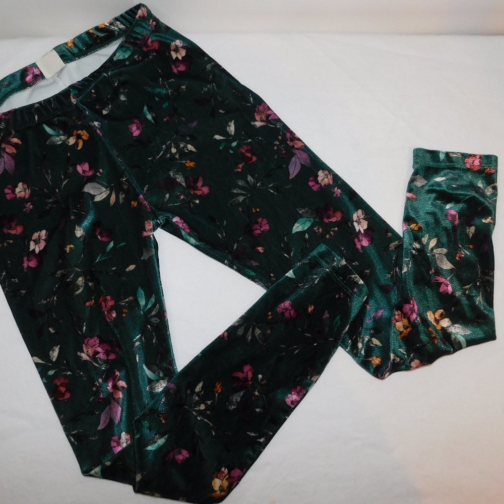 Zara Girls Collection Velour Leggings Floral 11/12